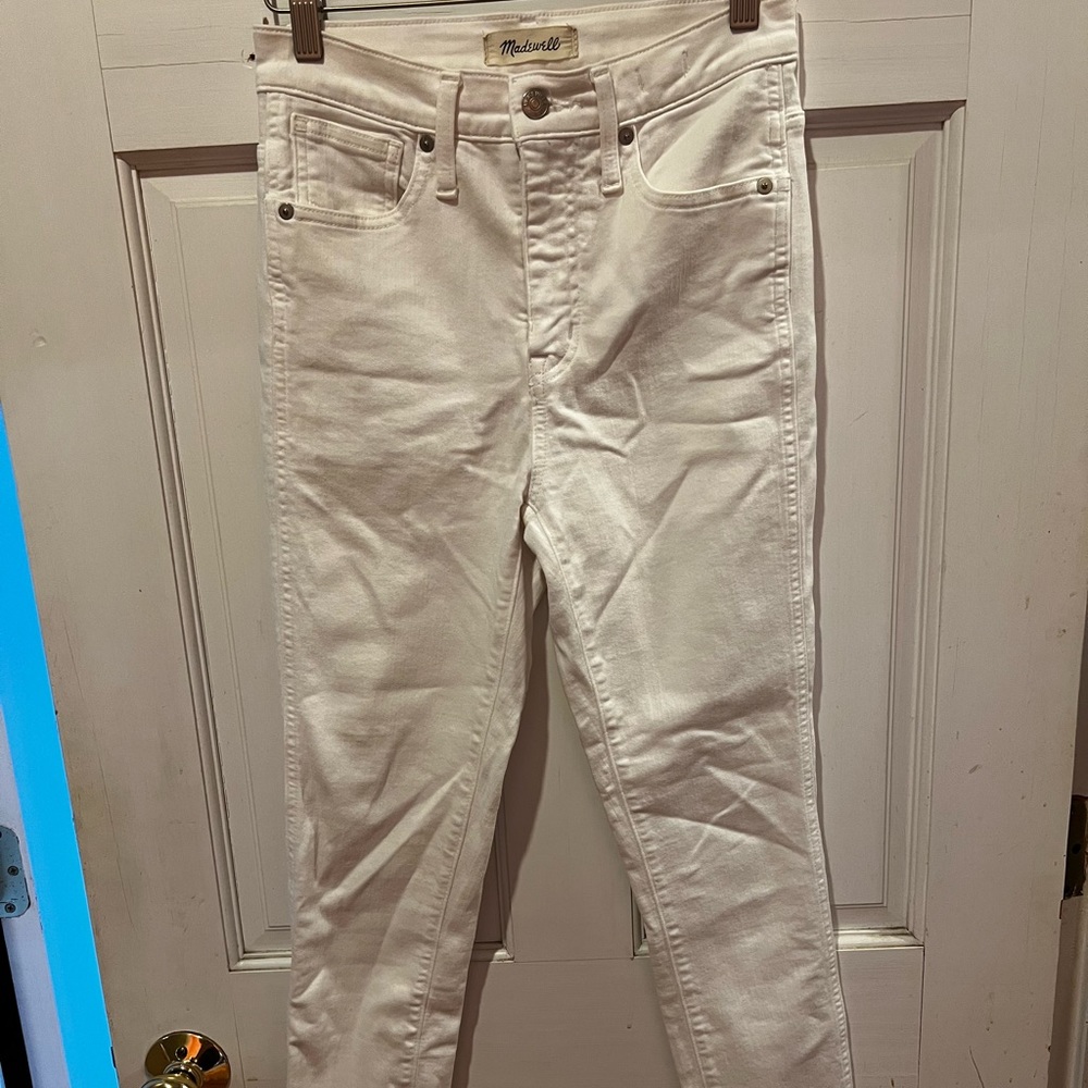 Madewell 10" High-Rise Skinny Jeans in Pure White - Picture 4 of 7